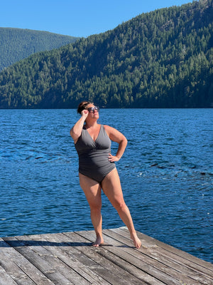 The Sunday One Piece Swimsuit in Dark Grey