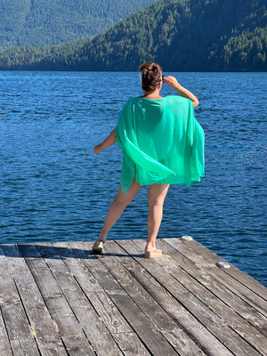 Resort Poncho Coverup in Mint Green