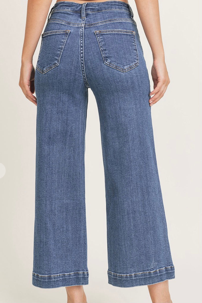 Sunny High Rise Wide Ankle Jeans