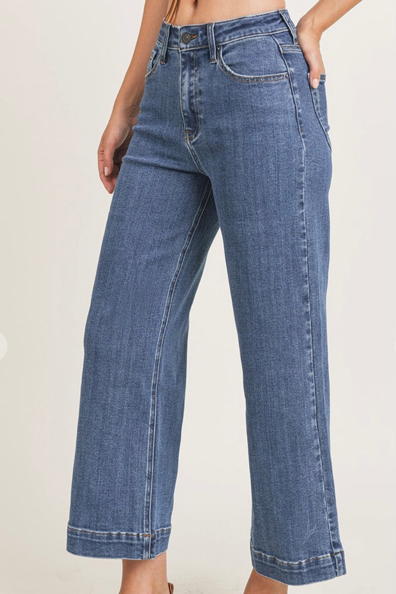 Sunny High Rise Wide Ankle Jeans