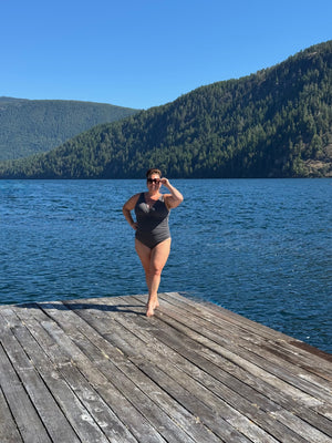 The Sunday One Piece Swimsuit in Dark Grey