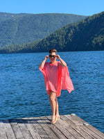 Resort Poncho Coverup in Coral Peach