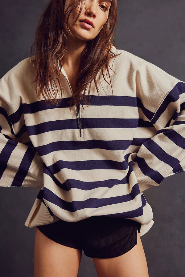 Free people coastal stripe pullover