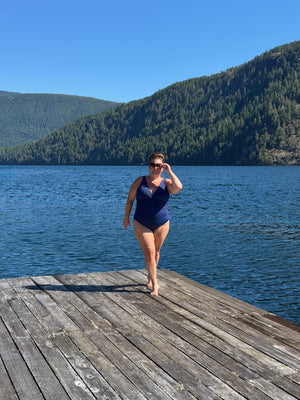 The Sunday One Piece Swimsuit in Navy Blue