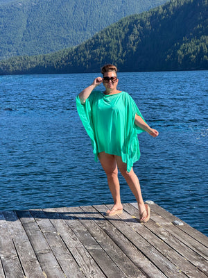 Resort Poncho Coverup in Mint Green