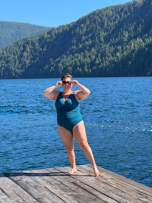 The Sunday One Piece Swimsuit in Deep Teal