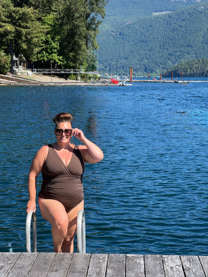 The Sunday One Piece Swimsuit in Espresso Brown
