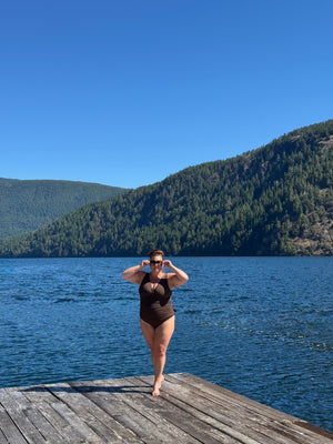 The Sunday One Piece Swimsuit in Espresso Brown