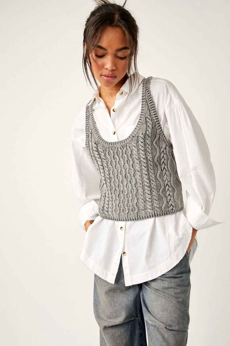 Free People High Tide Cable Sweater Tank
