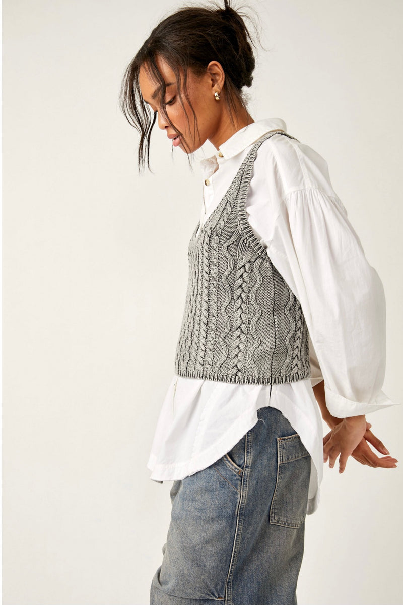 Free People High Tide Cable Sweater Tank