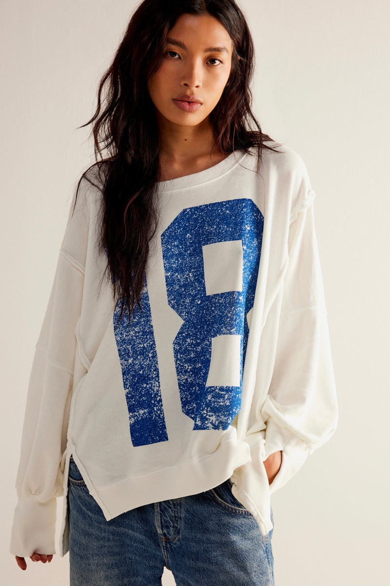 Free People Graphic Camden Pullover Sweatshirt