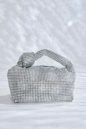 Tabi Silver Diamante Handle Bag