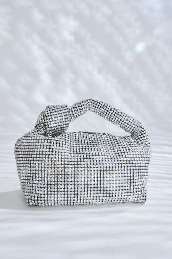 Tabi Silver Diamante Handle Bag