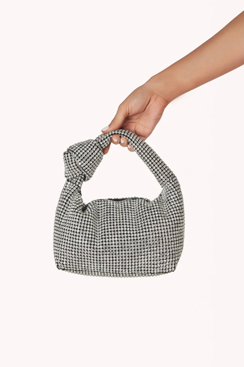 Tabi Silver Diamante Handle Bag