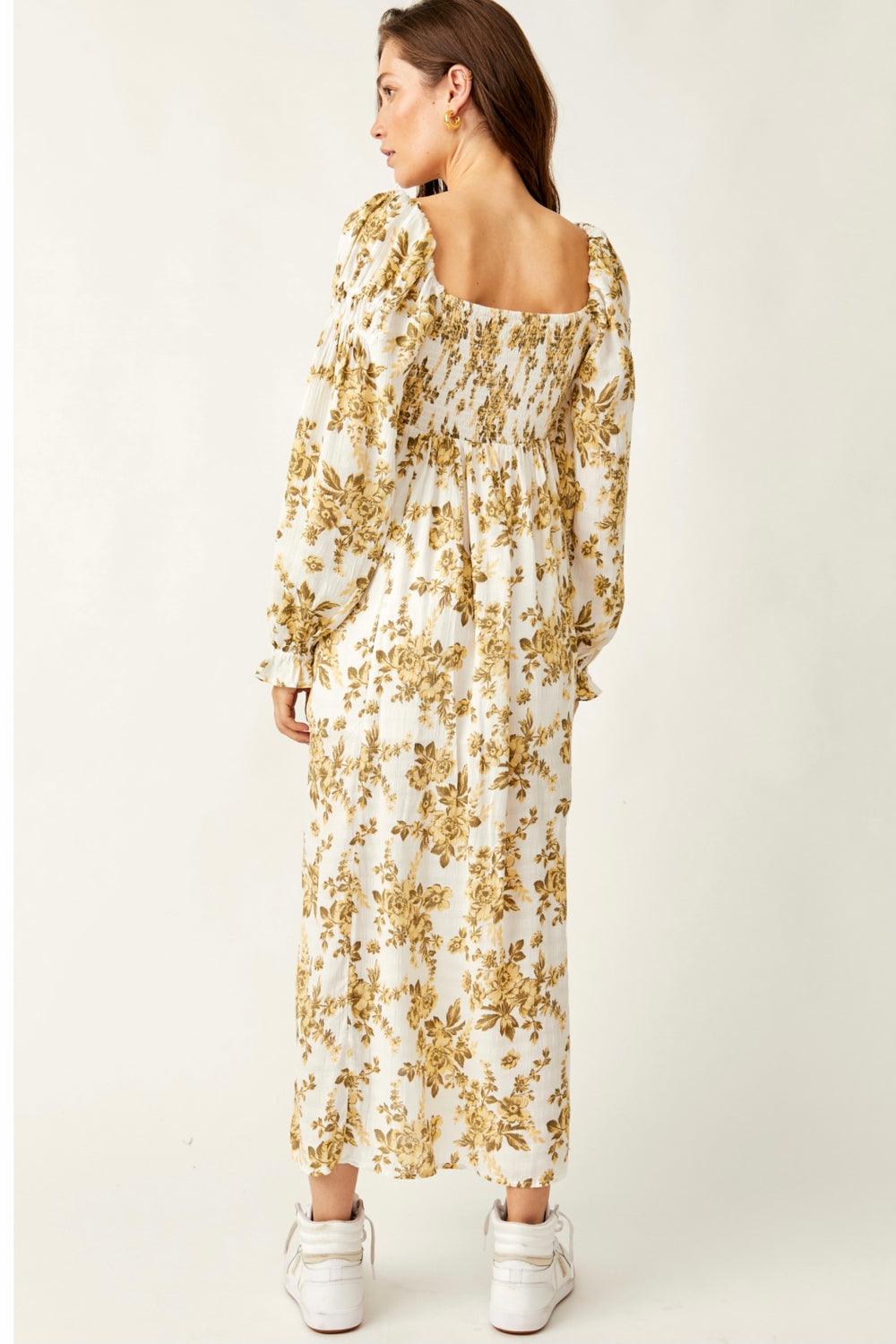 Free People Jaymes Midi Floral Dress – Aqua Bay Swim Co