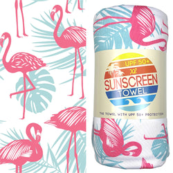 XL UPF 50+ Sunscreen Towel (Flamingo Palm)