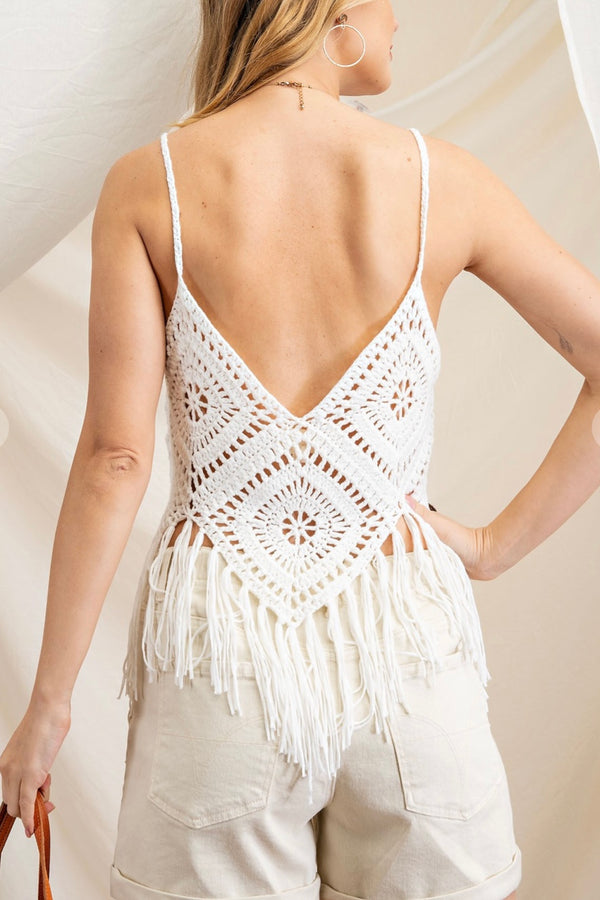 Beach Babe Boho Crochet Tank Top