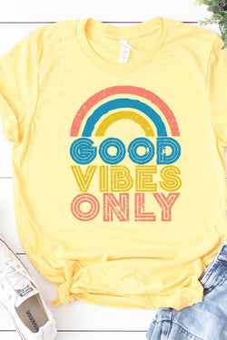 Good Vibes Only T-shirt - Sizes S, M  & 3X