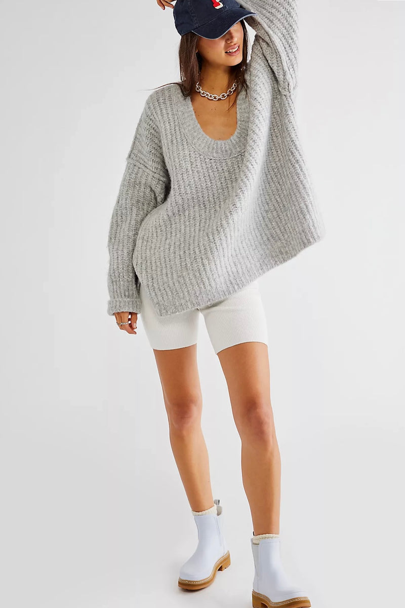 Free People Blue Bell V Neck Sweater
