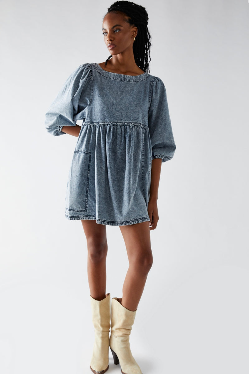 Free People Get Obsessed Denim Mini Dress