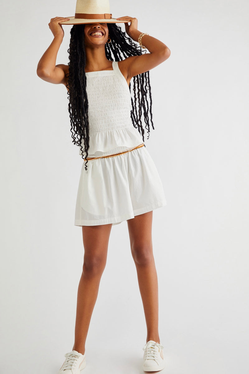 Free People| fez| short| set| white| cotton|