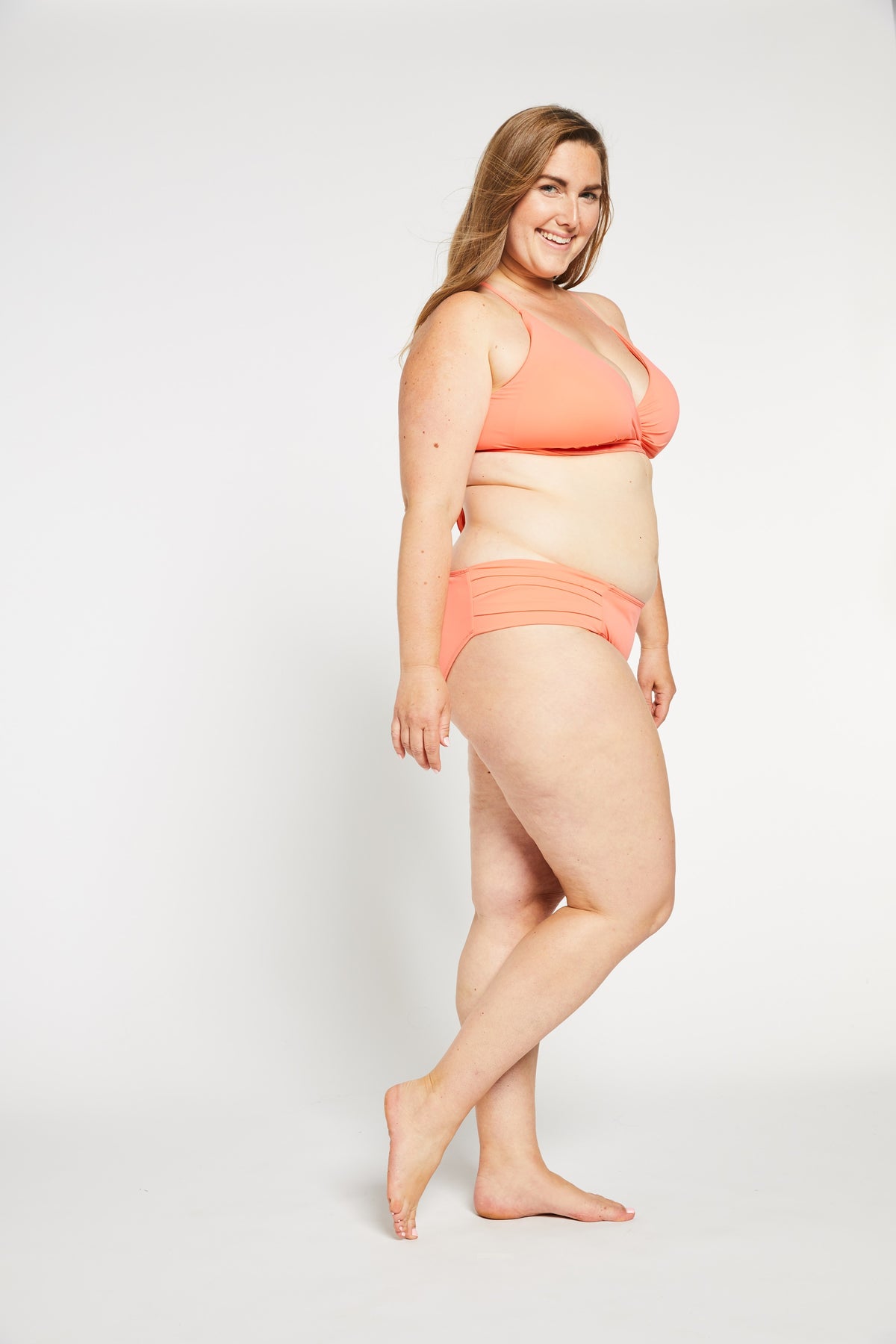 swimsuits Canada, coral bikini bottoms canada, pleated bikini bottoms for plus sized women,  full coverage bikini bottoms, coral bikini bottom