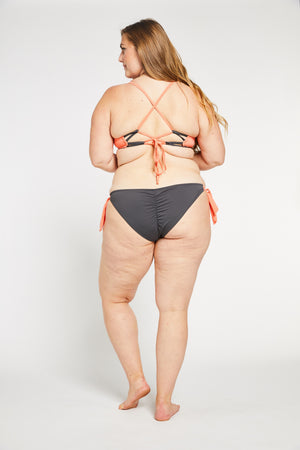 Aqua Bay Swim Co, grey swimsuits canada, cute bathing suits canada, grey side tie bikini bottoms canada, bikini bottoms canada