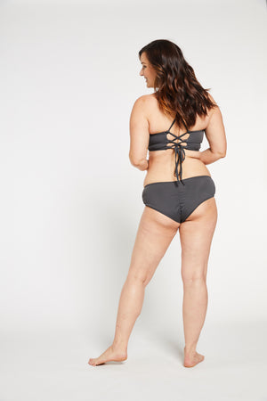 dd cup swimwear, lace-up back bikini top canada, adjustable back bikini top in grey, grey bikini top, grey bikinis canada