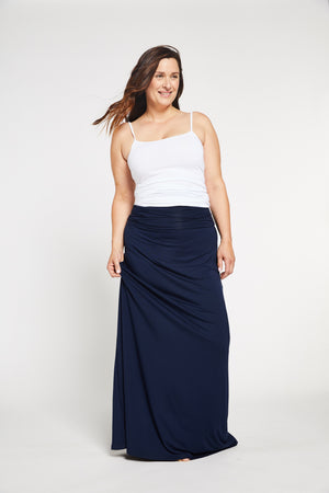 Aqua Bay Swim Co, navy maxi dress, convertible maxi dress, navy strapless maxi dress canada, navy maxi skirt canada, bamboo womens clothing