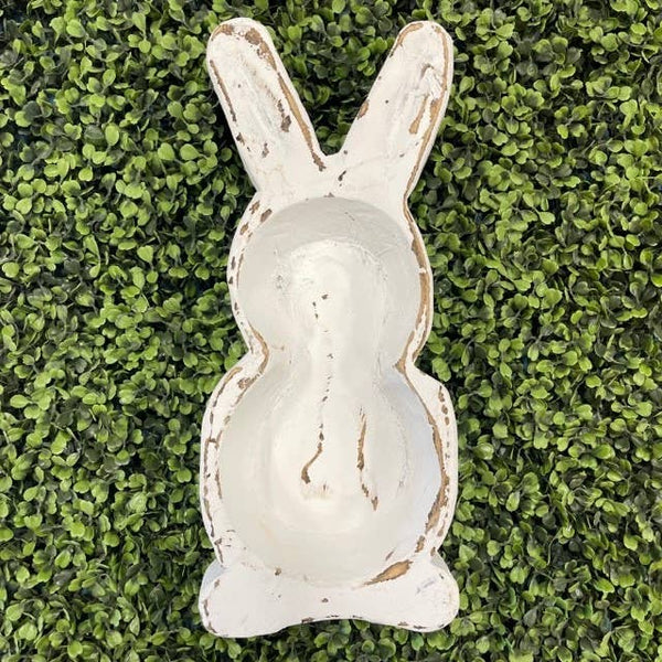 Bunny| dough| bowl| white| wood|