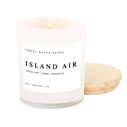 Island Air Soy Candle | White Jar + Wood Lid
