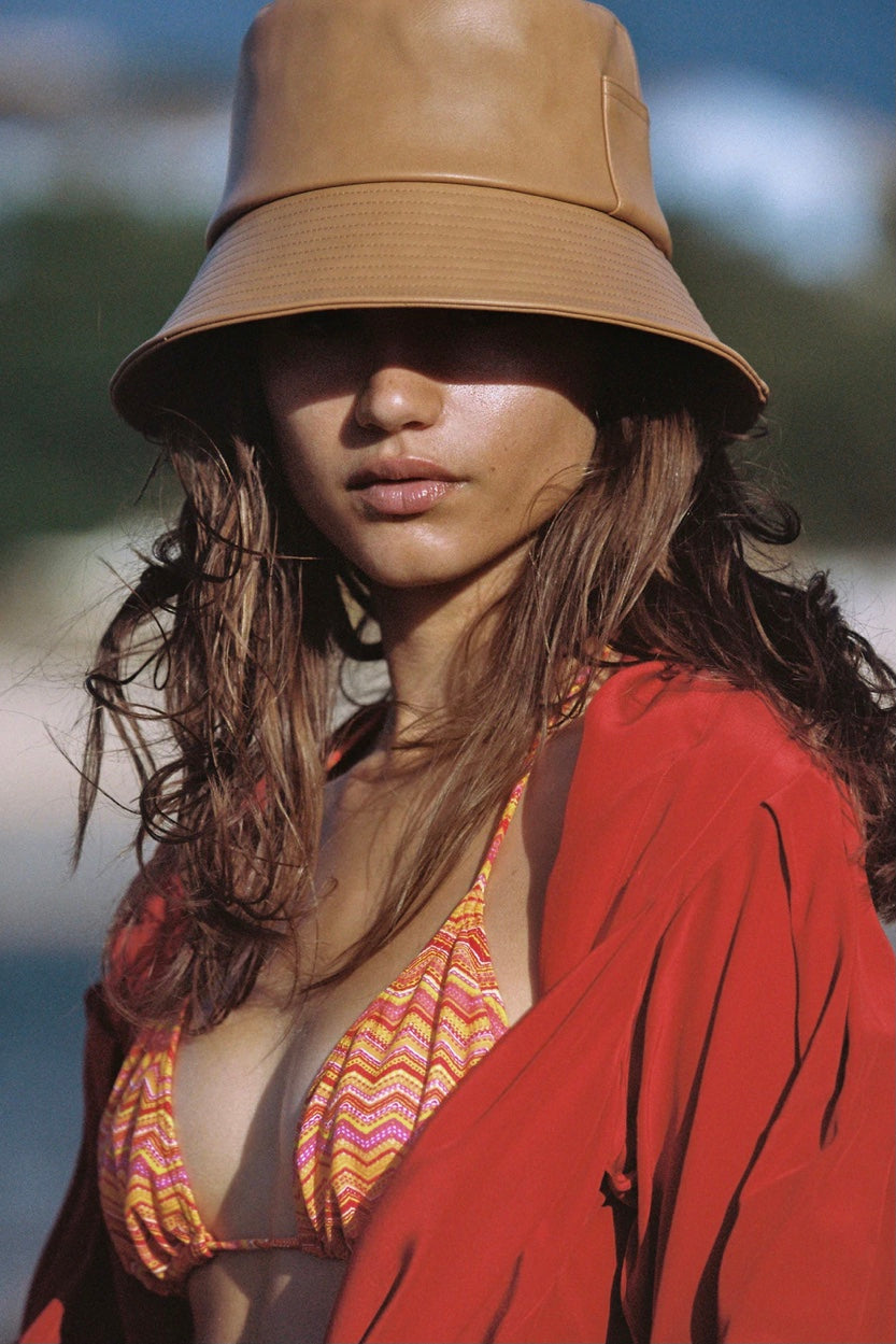 Lack of Color Tan Vegan Leather Bucket Hat