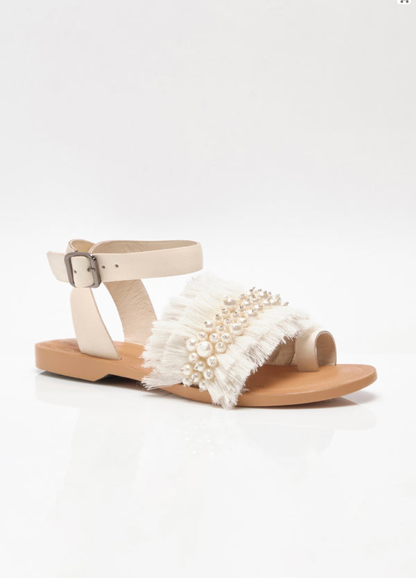 Sun Peaks Embellished Sandal in Ivory