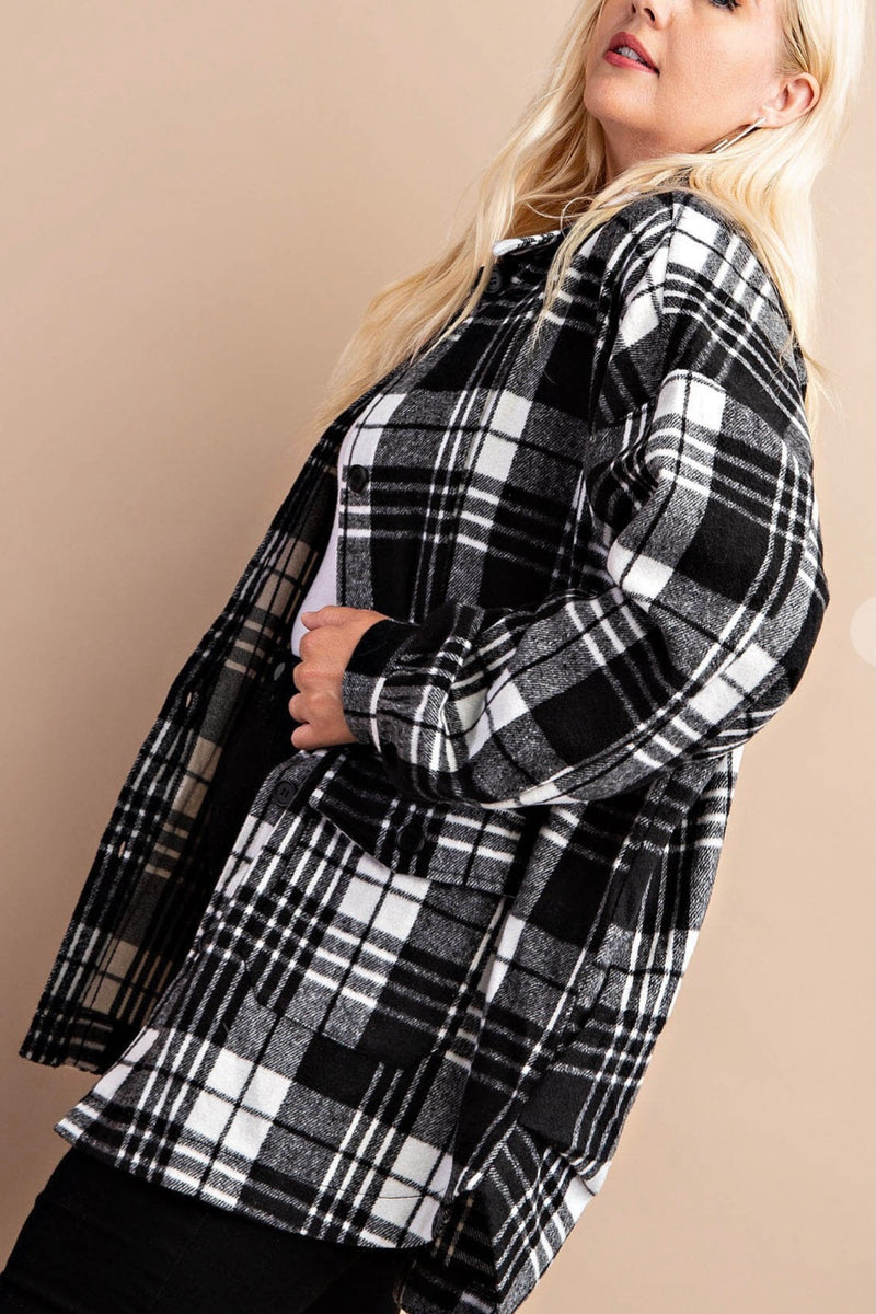 Madison Black & White Plaid Shacket