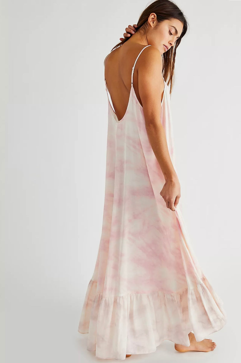 Free People Full on Maxi Slip Dress Last One Size S Aqua Bay Swim Co