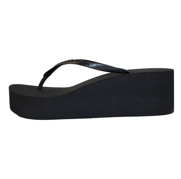 Malvados playa wedge sandal in onyx | black womens sandals