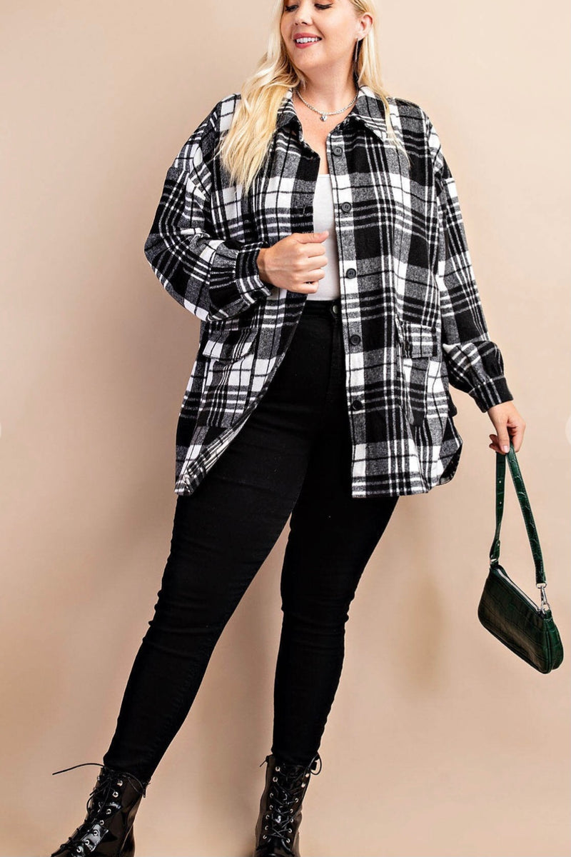 Madison Black & White Plaid Shacket