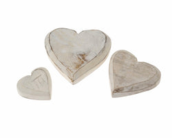 Indaba whitewash wooden Hearts