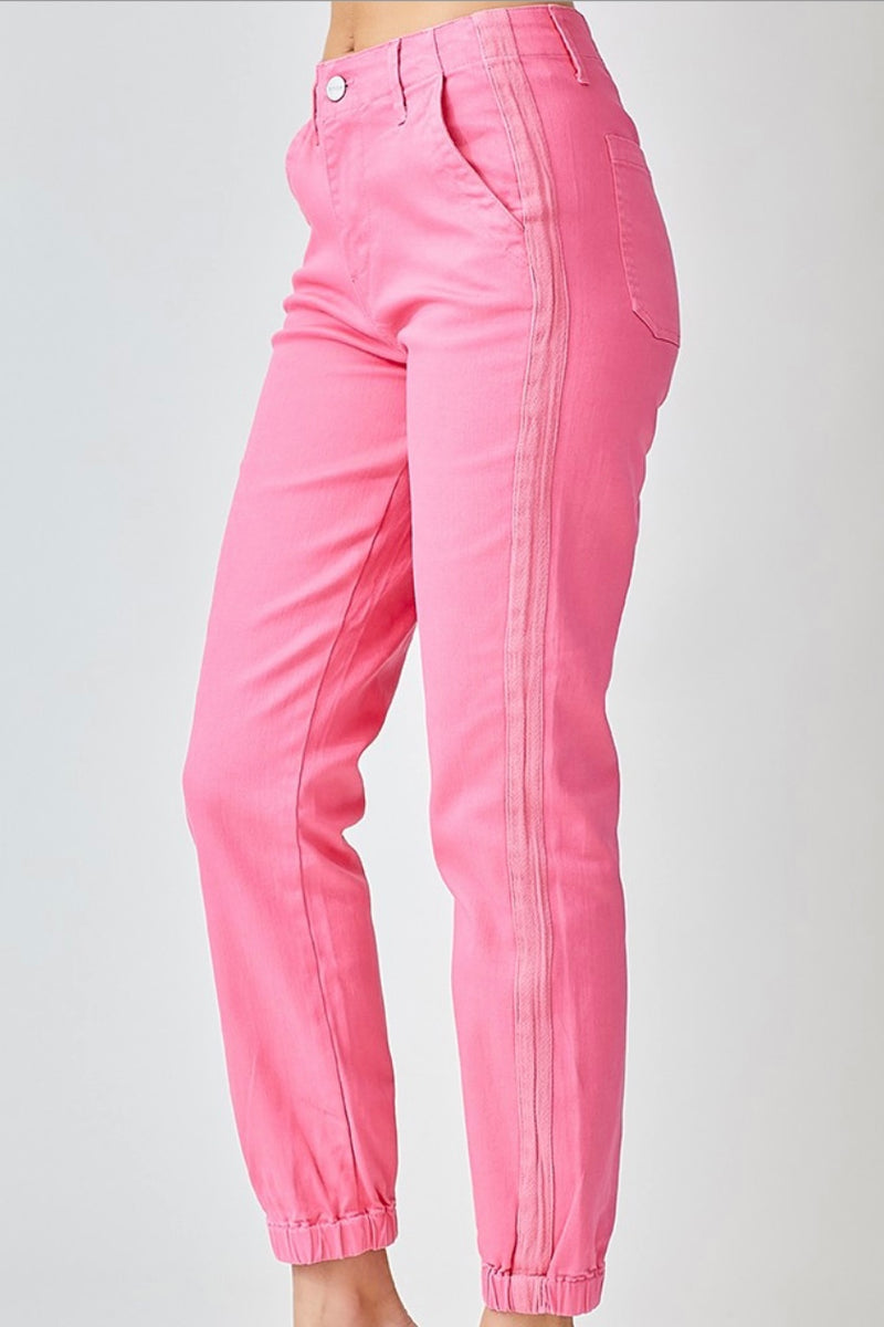 High Rise Hot Pink Jogger Jeans