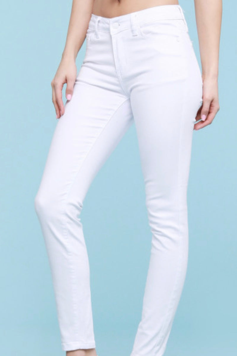 Marley White Mid-rise Skinny Jeans