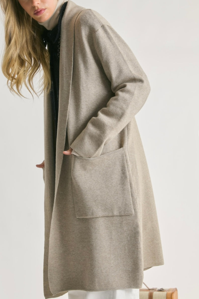 Long Line Shawl Collar Cardi Coat