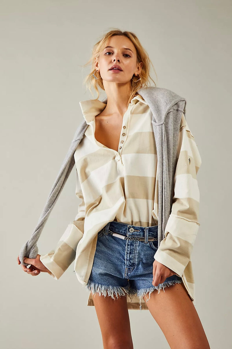 Free people| peyton| rugby| long sleeve| shirt|