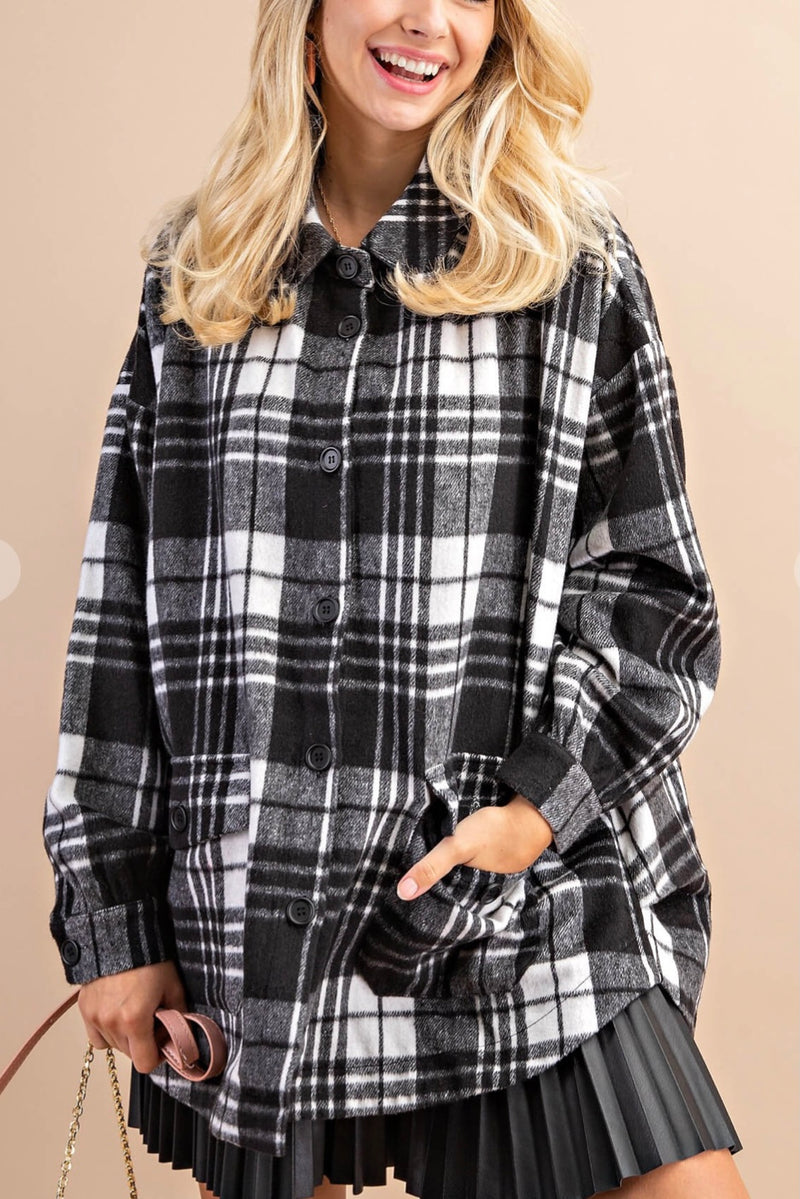 Madison Black & White Plaid Shacket