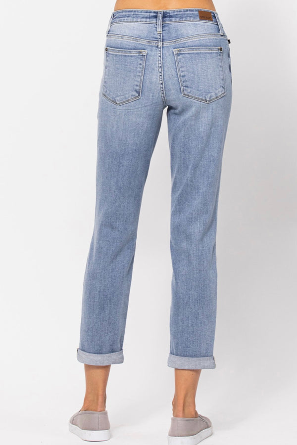 Judy Blue Midrise Light Wash Boyfriend Jeans