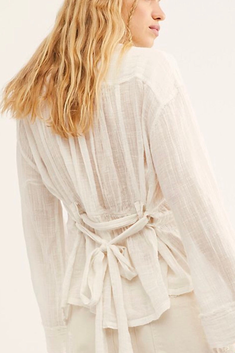 Free people| ivory| sheer| wrap top