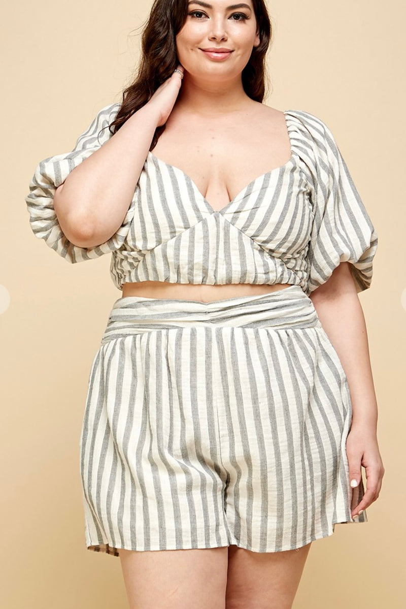 Summer Stripes Cotton Short Set