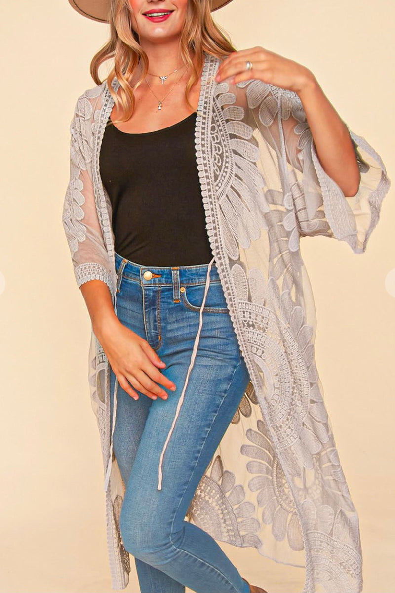 Midi Lace Boho Duster