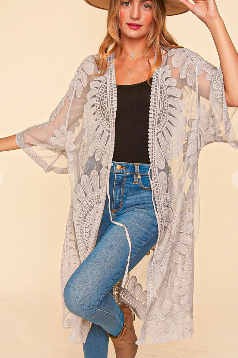 Midi Lace Boho Duster