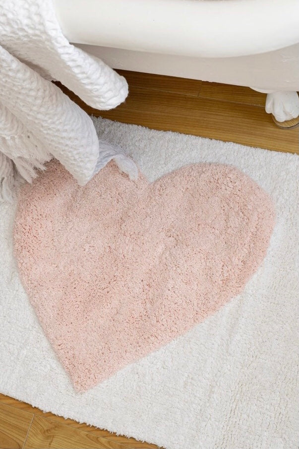 Pink Heart Bath Mat