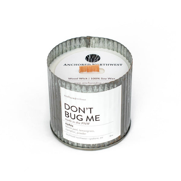 Don’t Bug Me| Rustic|tin|wood wick| citronella| candle|